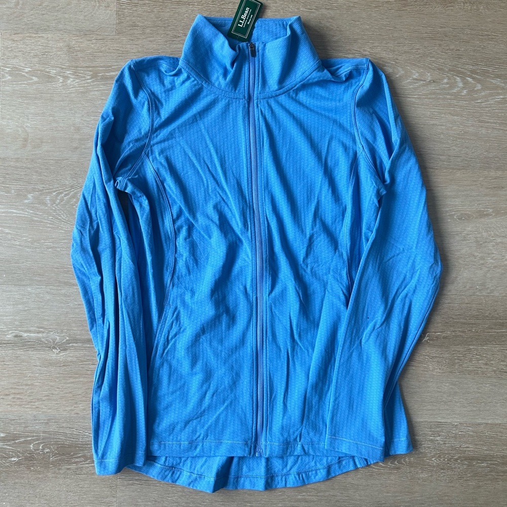 L.L. Bean Sand Beach FZ Rash Guard - Arctic Blue -NWT